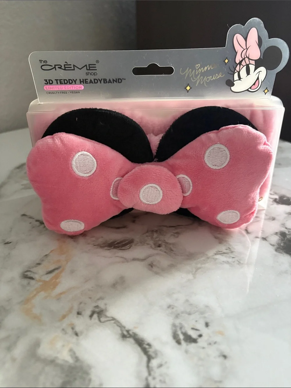 The Crème Shop Minnie Mouse Pink Polka Dot 3D Teddy Headband for Kids